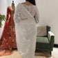 White Organza Saree with Delicate Thread Embroidery & Designer Blouse