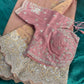 Designer Soft Pink Saree with Golden Paisley Embroidery