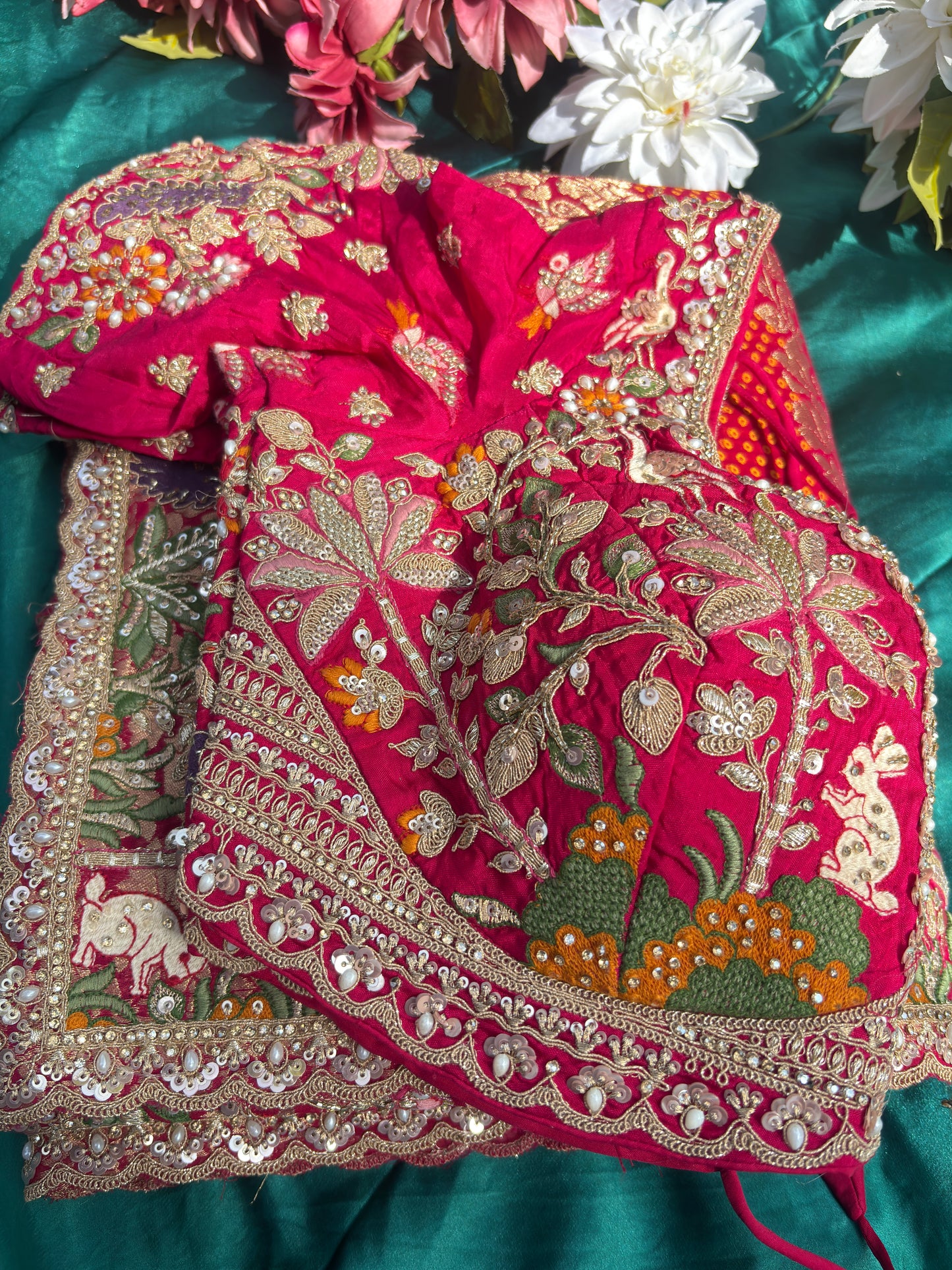 Designer Khaddi Georgette Saree with Ornate Floral Embroidery
