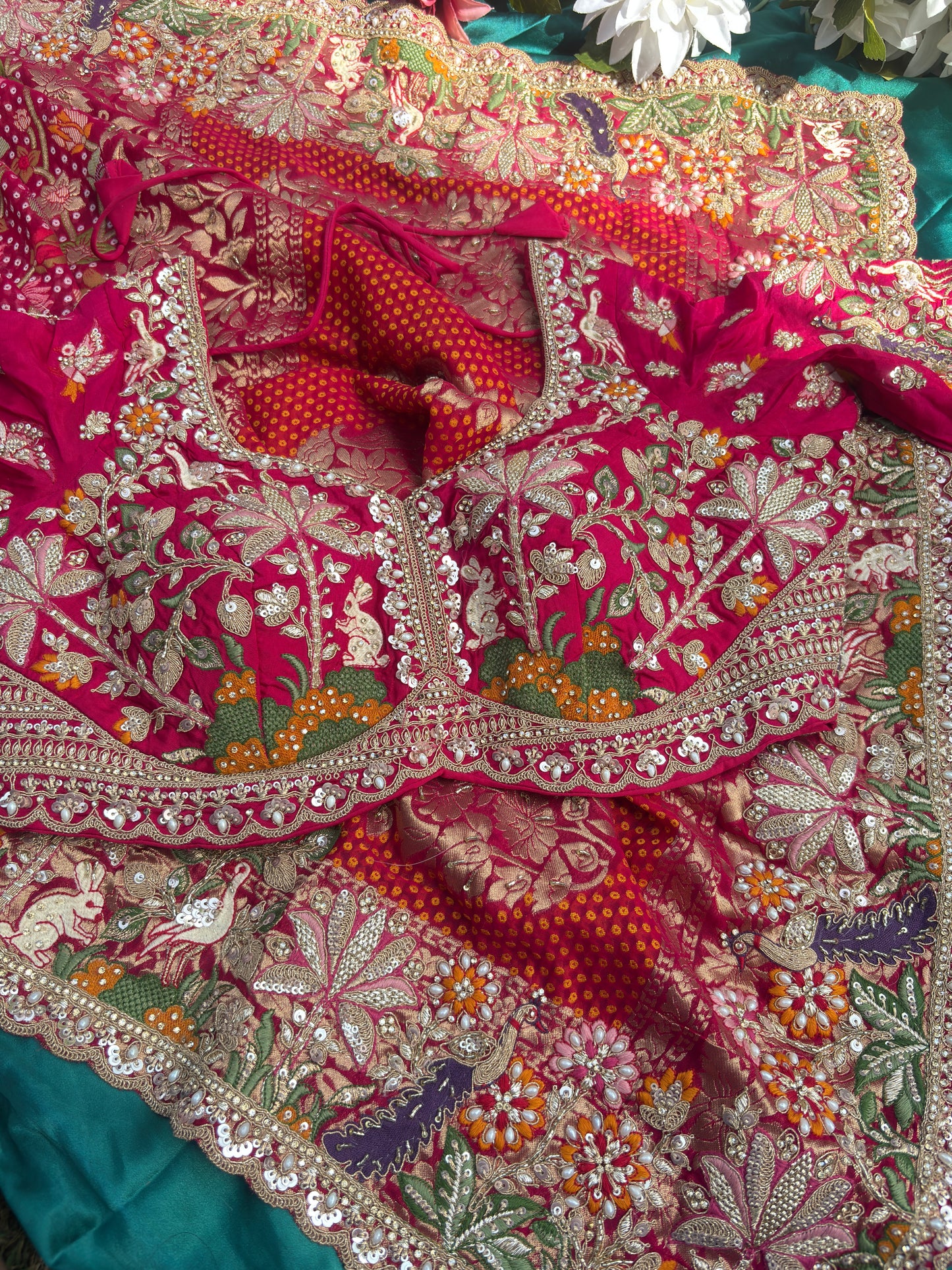 Designer Khaddi Georgette Saree with Ornate Floral Embroidery