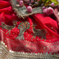 Red Heritage Zari Embroidered Designer Saree with Deer Motif