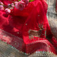 Red Heritage Zari Embroidered Designer Saree with Deer Motif