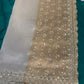 Grand Designer Silk Champagne Saree with Sequin Floral Detailing