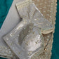 Grand Designer Silk Champagne Saree with Sequin Floral Detailing