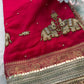 Royal Red Rani Saree with Zari Elephant Embroidered Border