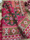 Rani Patola Silk Designer Saree With Pearl & Zarkan Work