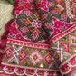 Rani Patola Silk Designer Saree With Pearl & Zarkan Work