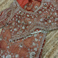 Rust Orange Heavy Zari Embroidered Designer Saree Blouse