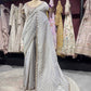 Designer Silver Gray Saree with Silver Mirror Embroidery