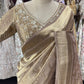 Designer Golden Saree with Ornate Detailing