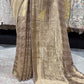 Designer Golden Saree with Ornate Detailing