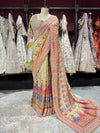 Heritage Printed Saree with Heavy Embroidered Border & Designer Blouse