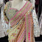 Heritage Printed Saree with Heavy Embroidered Border & Designer Blouse