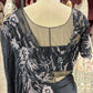 Midnight Black Designer Saree with Heavy Sequins & Floral Handwork