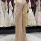 Golden Luxury Designer Drape Saree with Heavy Crystal & Sequins Work
