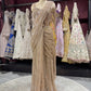 Golden Luxury Designer Drape Saree with Heavy Crystal & Sequins Work