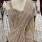 Golden Luxury Designer Drape Saree with Heavy Crystal & Sequins Work