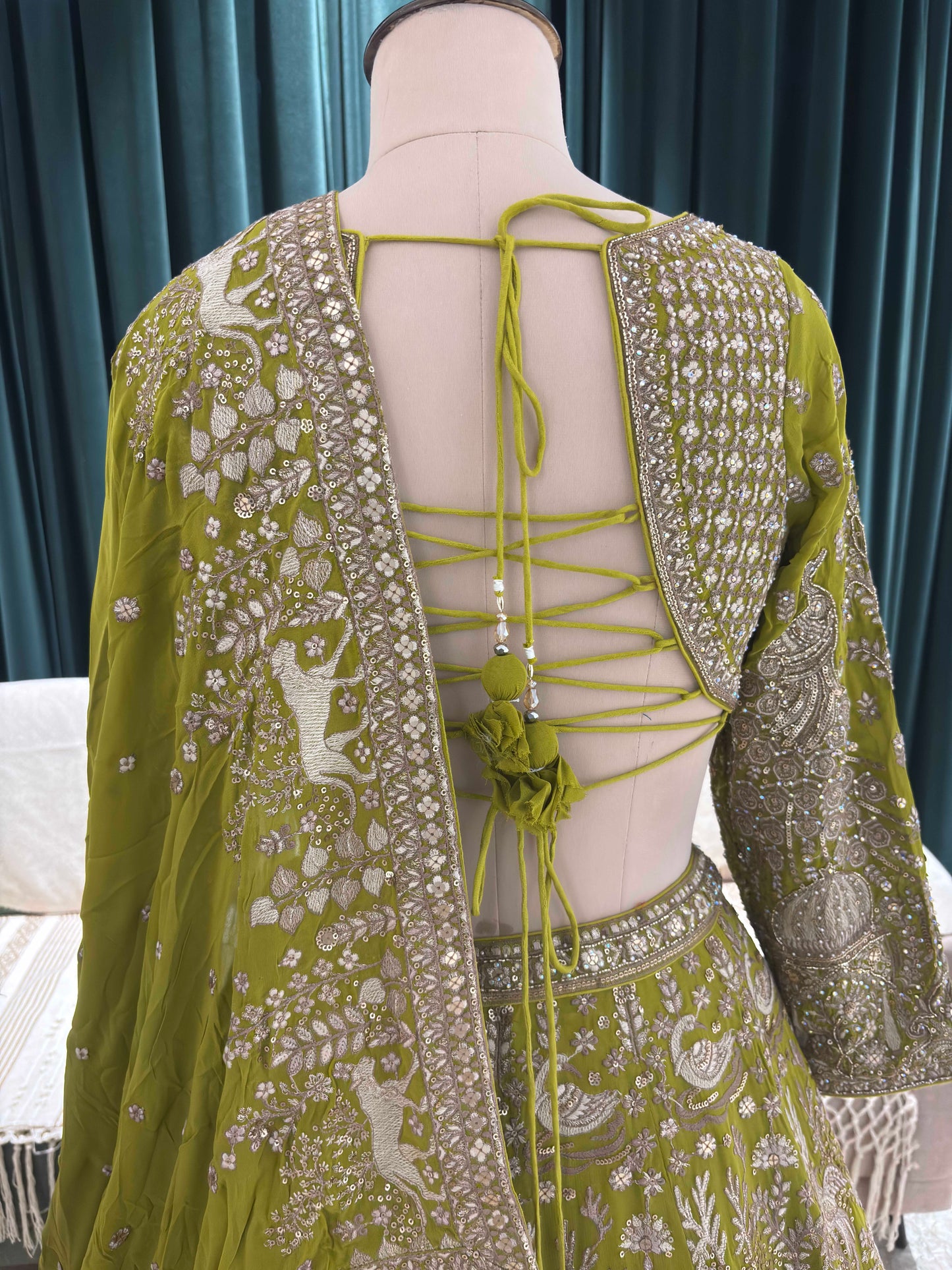 Perfect Zari & Sequins Lehenga with Deer Motifs and Dome Accents