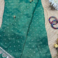 Banarasi Tissue Green Blouse with Sequin Floral Embroidery
