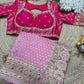 Khaddi Georgette Pink Blouse with Gold Sequin Embroidery