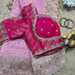 Khaddi Georgette Pink Blouse with Gold Sequin Embroidery