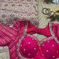Khaddi Georgette Pink Blouse with Gold Sequin Embroidery