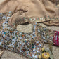 Glass Tissue Golden Blouse with Multicolor Sequin Embroidery