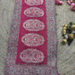 Khaddi Georgette Rani Colour Saree with Silver Floral Embroidery