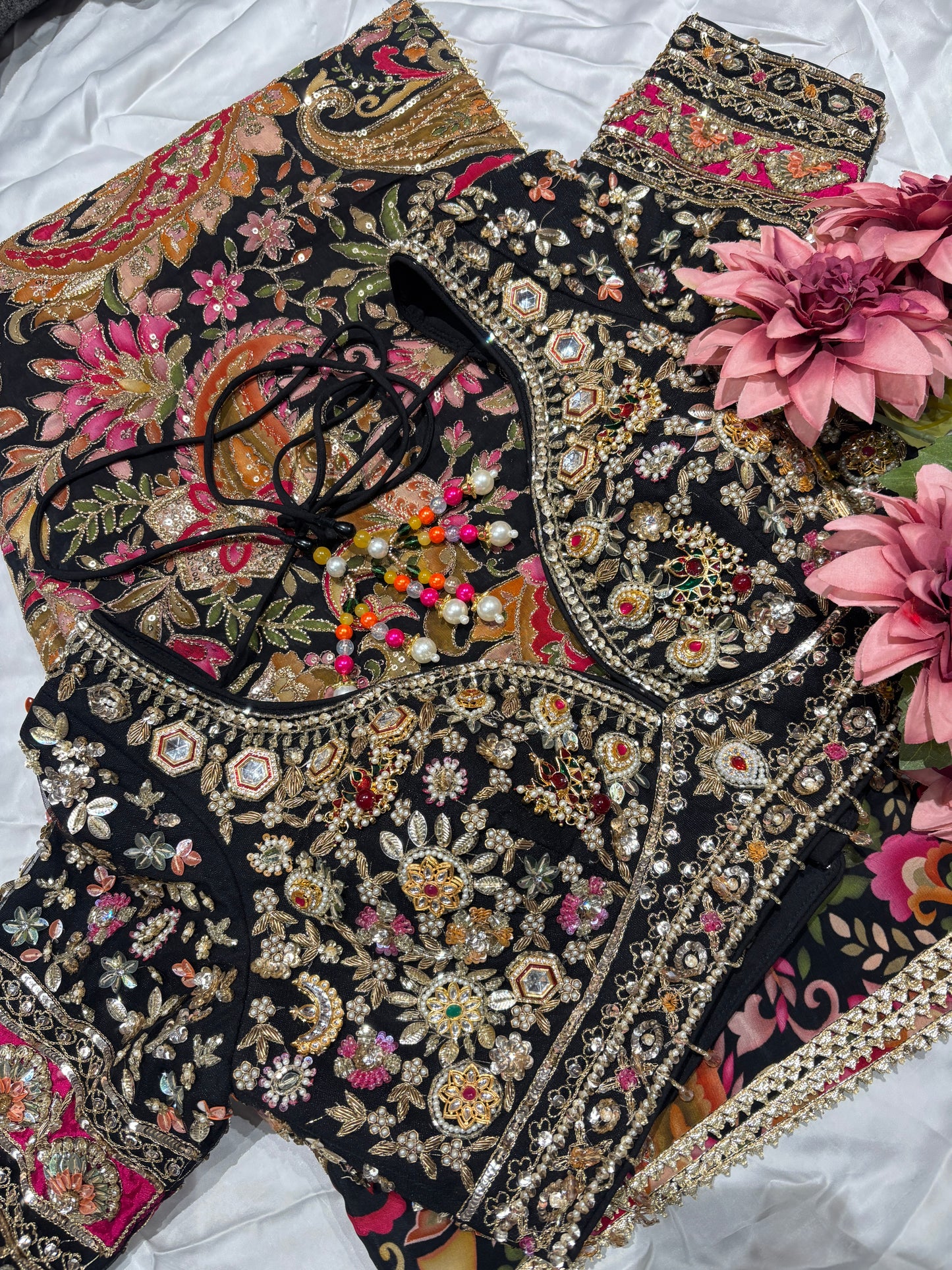 Black Zari Embroidered Designer Wedding Festive Saree