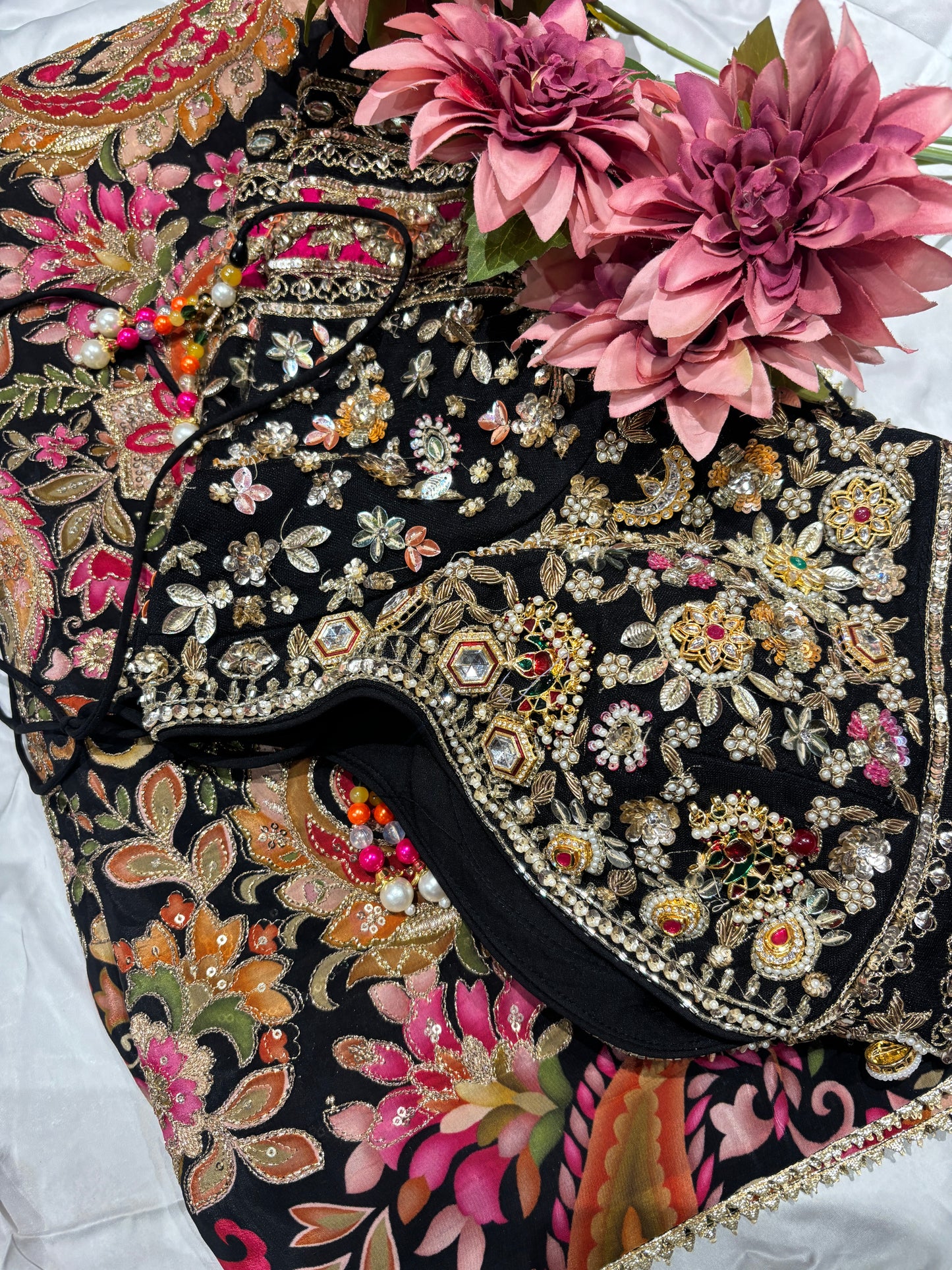 Black Zari Embroidered Designer Wedding Festive Saree