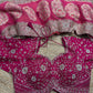 Khaddi Georgette Rani Colour Saree with Silver Floral Embroidery