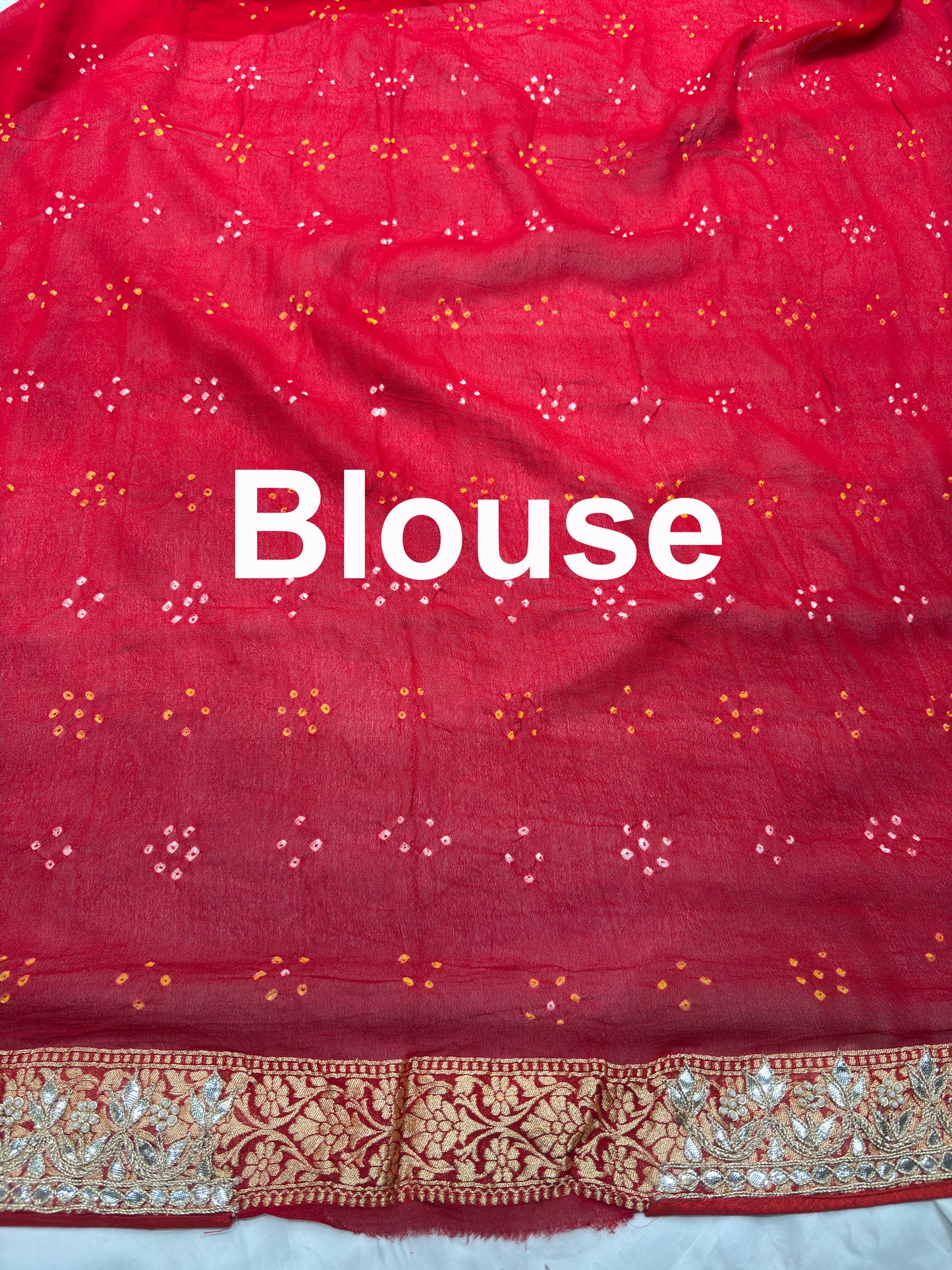 Khaddi Georgette Red Colour Saree With Golden Floral Embroidery
