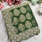 Green Pure Khaddi Georgette Saree with Golden Floral Embroidery