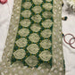 Green Pure Khaddi Georgette Saree with Golden Floral Embroidery