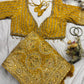 Mustard Yellow Bandhani Saree with Traditional Embroidery