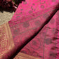Rani Pink Banarasi Patola Silk Saree with Antique Gold Zari Floral Weaving