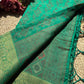 Emerald Green Banarasi Patola Silk Saree with Antique Gold Zari Weaving