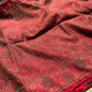 Crimson Red Banarasi Patola Silk Saree with Antique Gold Zari Weaving