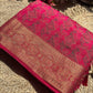 Rani Pink Banarasi Patola Silk Saree with Antique Gold Zari Weaving