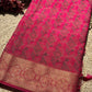 Rani Pink Banarasi Patola Silk Saree with Antique Gold Zari Weaving