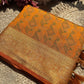 Yellow Patola Banarasi Silk Saree with Antique Gold & Green Zari Weaving