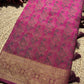 Fuchsia Pink Patola Banarasi Silk Saree with Antique Gold Zari Weaving