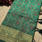 Emerald Green Banarasi Patola Silk Saree with Antique Gold Zari Floral Weaving