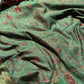 Emerald Green Banarasi Patola Silk Saree with Antique Gold Zari Floral Weaving