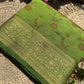 Parrot Green Banarasi Patola Silk Saree with Antique Gold Zari Weaving