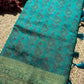 Turquoise Blue Banarasi Patola Silk Saree with Antique Gold Zari Weaving