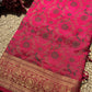 Rani Pink Banarasi Patola Silk Saree with Antique Gold Zari Weaving
