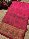 Rani Pink Banarasi Patola Silk Saree with Antique Gold Zari Weaving