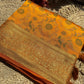 Yellow Patola Banarasi Silk Saree with Gold & Green Zari Weaving