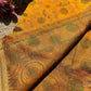 Yellow Patola Banarasi Silk Saree with Gold & Green Zari Weaving